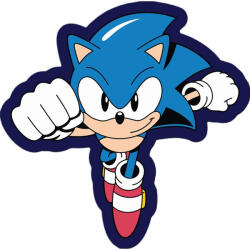Sonic a sündisznó Run formapárna, díszpárna 40x40 cm Velúr (CBX234004SON) - ostore
