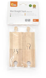 Viga Toys Set extensii sine din lemn mini curbate pentru trenulete, 4 buc, Viga (44725)