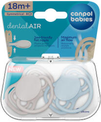 Canpol babies Suzeta simetrica din silicon +18m Dental Air Nude 2 Pcs 23/227_Blu (5903407167831)