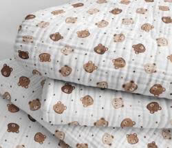  Dupla géz / Muszlin textil - 155 cm - macifej mintás