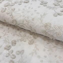 Pamutvászon EMBROIDERY Catchy leaves beige