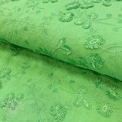  Pamutvászon EMBROIDERY Catchy leaves green