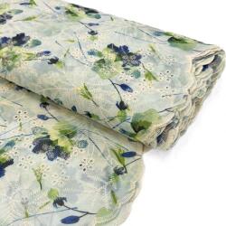  Pamut szövet keverékkel EMBROIDERY Rose green