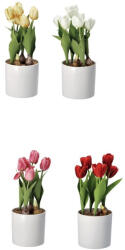 AdTrend Set 4 ghivece cu Lalele artificiale multicolore 13, 5 x 33 cm (74877)
