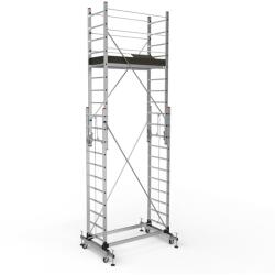 CRIANO Schela mobila aluminiu telescopica 2x3(m), inaltime lucru 6 metri, o platforma 1, 6x0, 6(m), max 200kg/mp - CNO-SME-MEGA6 (CNO-SME-MEGA6) - zoomzi