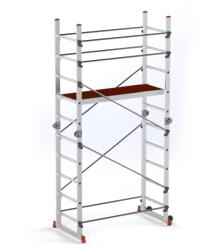 CRIANO Schela aluminiu mobila cu doua scari pliabile 2x5 trepte, inaltime de lucru 3, 9m, platforma 1, 35x0, 45(m), max. 150kg - CNO-SME-ACRO4M (CNO-SME-ACRO4M)