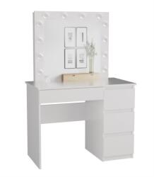 TOP E SHOP Mijas Desk Set Right-handed White + Marina Mirror (m-mp-zt-mra-t/l+mij/p-bia)