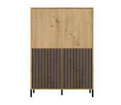 Topeshop Kamaro 4dk Slim/gł Oak Artisan Display Cabinet (m-mp-wt-kmr-4dk Slim/gł-art) Raft