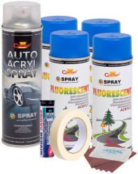 AVEX Kit complet reparatie si vopsire jante culoare Albastru Fluorescent, V4 (AVX-KVJ-AFV4) - voltix
