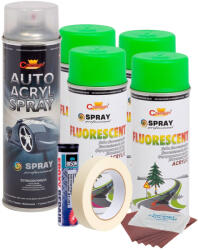 AVEX Kit complet reparatie si vopsire jante culoare Verde Fluorescent, V4 (AVX-KVJ-VFV4) - voltix