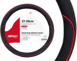 AMiO Husa volan negru + dunga rosie SWC-07-M (37-39cm) (AVX-AM01362)