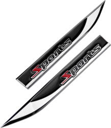 AVEX Set 2 embleme auto metalice SPORTS, reliefate 3D, dimensiune 14.6 x 1, 8 cm (AVX-T140723-20)