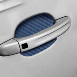 AVEX Set 4 bucati protectie zgarieturi manere usa din autocolant carbon 3D Albastru (AVX-PROT16) - voltix