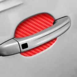 AVEX Set 4 bucati protectie zgarieturi manere usa din autocolant carbon 3D Rosu (AVX-PROT17) - voltix