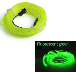 AVEX Fir Neon Auto EL Wire culoare Verde Fluorescent, lungime 5M, alimentare 12V, droser inclus (AVX-ELW-5M-FG)