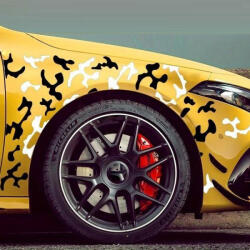 AVEX Set 2 stickere autoadezive Tuning in doua culori, model Paint Stains , dimensiune 97 x 47 cm, culoare Negru + Alb (AVX-TUNING-25)