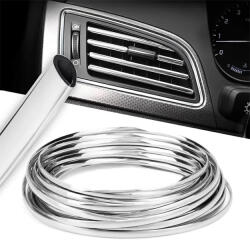 AVEX Rola Ornament Auto de tip U pentru muchii sau grila ventilatie, 15m liniari, culoare Crom SILVER (AVX-T5288)