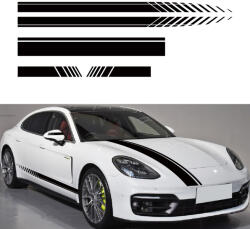 AVEX Set 5 stickere autoadezive Tuning, model Racing Stripes V1 , dimensiune 190 cm, culoare Neagra (AVX-TUNING-09)