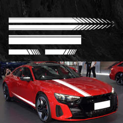 AVEX Set 5 stickere autoadezive Tuning, model Racing Stripes V1 , dimensiune 190 cm, culoare Alba (AVX-TUNING-10)