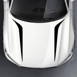 AVEX Set 2 stickere autoadezive Tuning, model Hood Stripes V2 , dimensiune 100 x 26 cm, culoare Neagra (AVX-TUNING-16)