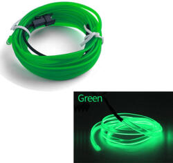 AVEX Fir Neon Auto EL Wire culoare Verde, lungime 2M, alimentare 12V, droser inclus (AVX-ELW-2M-G)