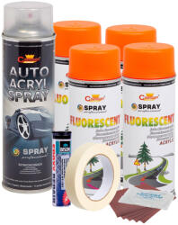 AVEX Kit complet reparatie si vopsire jante culoare Orange Fluorescent, V4 (AVX-KVJ-OFV4) - voltix
