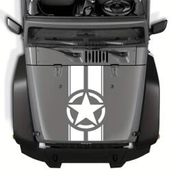 AVEX Sticker autoadeziv pentru vehicule Off Road, model Army Star , dimensiune 90 x 43 cm, culoare Alba (AVX-OFFROAD-13)