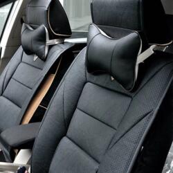 AVEX Set 2 buc. perne tetiere auto, pentru sustinere gat din piele ecologica, culoare NEGRU (AVX-APT-AG353A)