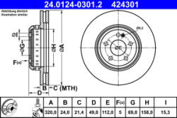 ATE Disc Frana ATE 24012403012 (24.0124-0301.2)