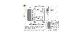 NRF Citroen Berlingo, C2, C3, Peugeot Partner, Bipper, 206, 306, Fiat Fiorino klímakompresszor