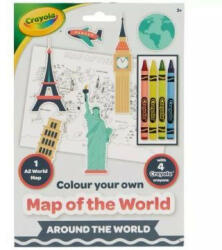 Crayola A2 méretű Színezhető világtérkép zsírkrétával (15693)