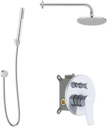 kielle Nefia - Set de duș cu baterie încastrată, pentru 2 consumatori, cu accesorii EcoSpare și corp montare, crom 20627SP120 (20627SP120)