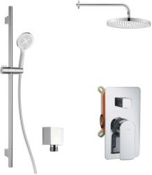 kielle Vega - Set de duș cu baterie încastrată, pentru 2 consumatori, cu accesorii EcoSpare și corp montare, crom 20618SP50 (20618SP50)