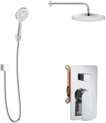 kielle Vega - Set de duș cu baterie încastrată, pentru 2 consumatori, cu accesorii EcoSpare și corp montare, crom 20618SP90 (20618SP90)
