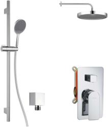 kielle Vega - Set de duș cu baterie încastrată, pentru 2 consumatori, cu accesorii EcoSpare și corp montare, crom 20618SP70 (20618SP70)