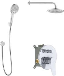 kielle Nefia - Set de duș cu baterie încastrată, pentru 2 consumatori, cu accesorii EcoSpare și corp montare, crom 20627SP140 (20627SP140)