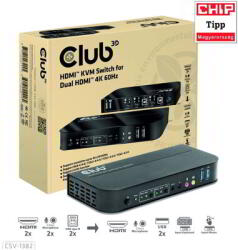 Club 3D - HDMI KVM SWITCH FOR DUAL HDMI 4K60Hz - CSV-1382 (CSV-1382)