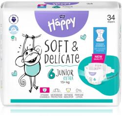 Bella Baby Happy Soft&Delicate scutece de unică folosință cu canale Junior Extra 15+ kg 34 buc