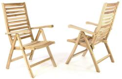  Set 2 scaune pliabile tec cu spătar reglabil pentru exterior (GL05008_SL2)