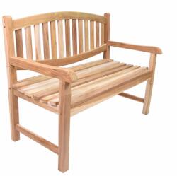 divero Bancă rustică din tec pentru terasă, 2 locuri, Bradford 120x (GL05216)