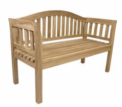 divero Bancă din tec natural pentru terasă și balcon, 2 persoane (GL05219)