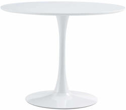 Étkezőasztal, kerek, fehér, matt, átmérő 110 cm, REVENTON NEW , Fehér , MDF (0000397998)