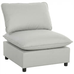 HOMCOM Scaun accent, scaun Leathaire modern cu șezut lat și adânc, pernițe groase, montaj ușor, gri | Aosom Romania (83B-732V00GY)