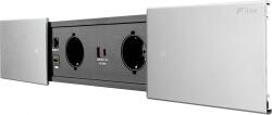 Fellowes Priza modulara eGST, Filex Power Desk in Slide, 2x 230V, USB A+C, Cat6a, HDMI, aluminiu, Fellowes 682010