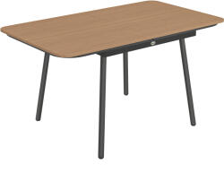 Outsunny Masă de grădină 140 x 80 cm pentru 6 persoane rezistentă la rugină masă de exterior cu blat WPC Picioare reglabile, Teak | Aosom Romania (84G-963V00TK)