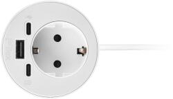 Fellowes Priza modulara, Schuko, Power-Spot Filex, USB A+C, extensie USB C, alb, Fellowes 681101