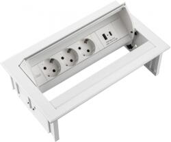 Fellowes Priza modulara eGST, Filex Power Desk In, 3x 230V, USB A+C, alb, Fellowes 681116