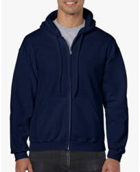 Gildan Férfi Pulóver Kapucnis Hosszú ujjú Gildan Heavy Blend Adult Full Zip Hooded Sweat - 4XL, Sötétkék (navy)