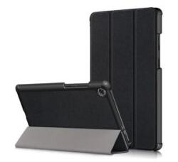Gigapack Tok álló, bőr hatású (FLIP, oldalra nyíló, TRIFOLD asztali tartó funkció) FEKETE [Lenovo Tab M8 (TB-8505X) LTE]