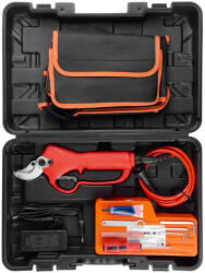 Strend Pro Akkumulátoros metszőolló, Strend Pro Profesional, piros, 4 Ah 36V, maximum 40 mm vastagság, biztonsági zárral, akkumulátorral és töltővel (TC111539A)